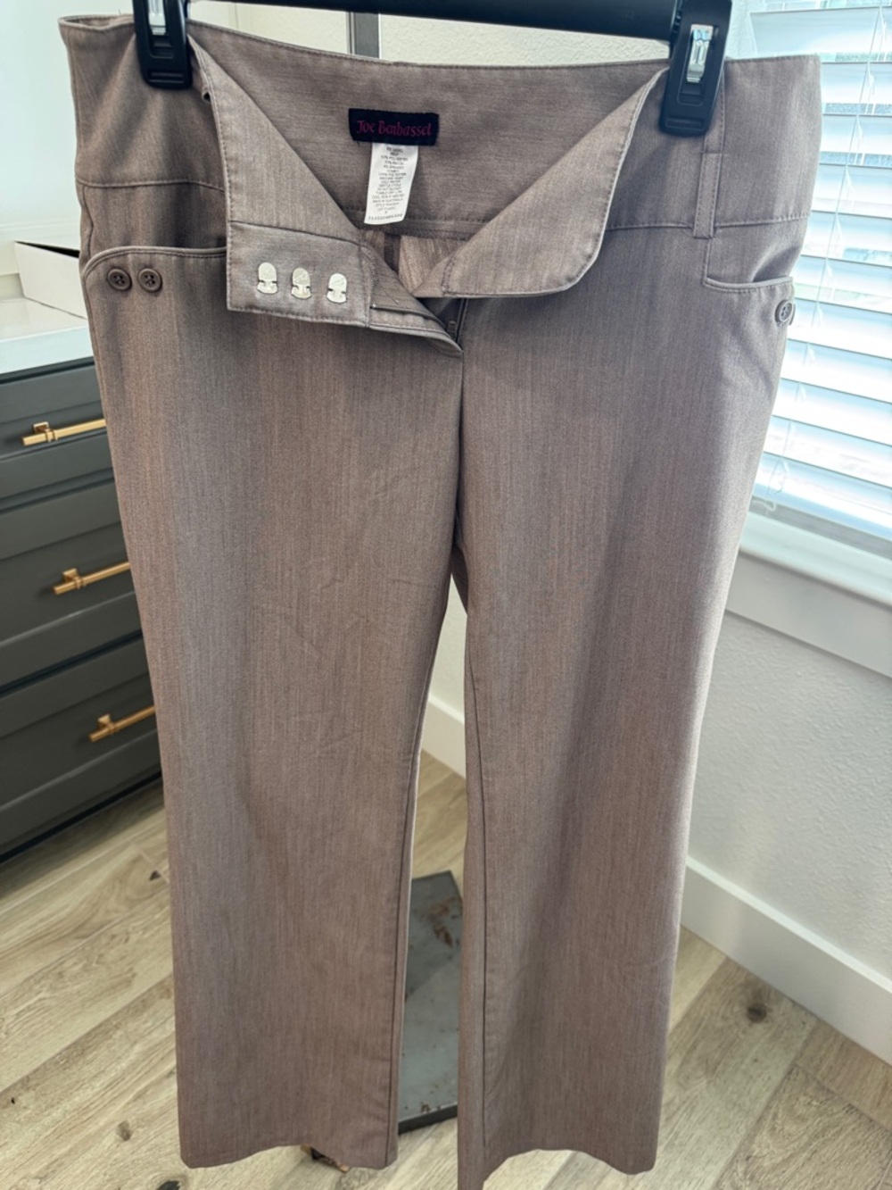 Joe Benbasset Taupe Textured Dress Pants